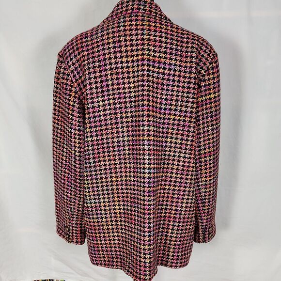 Patchington Size 16 Multi Color Houndstooth Suit Blazer 2 Button Jacket - Picture 7 of 12